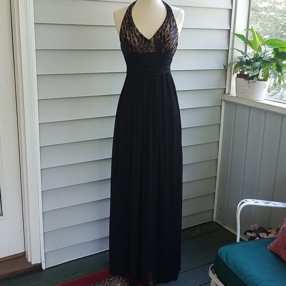 B. Smart Black Halter Evening Gown